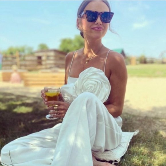 BLOGGER'S FAVE! Zara Floral Appliqué Crop Top White NWT - Picture 10 of 17